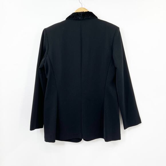 90s Vintage Positive Attitude Long Velvet Collar Retro Blazer - Picture 2 of 4